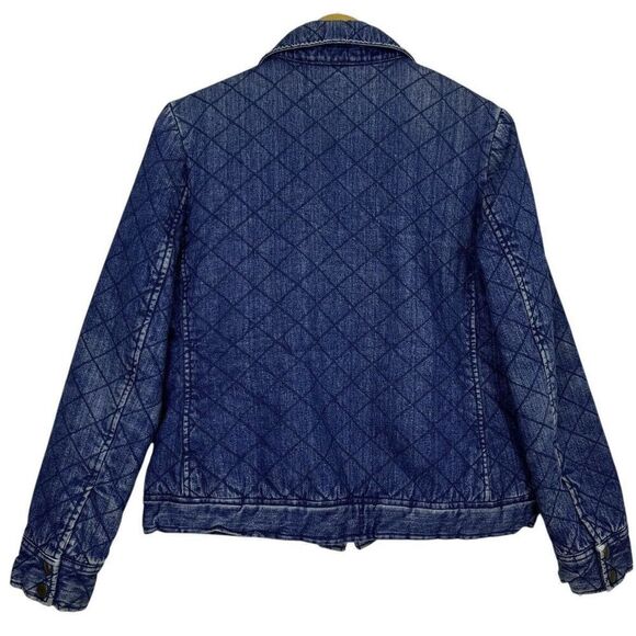 Vintage Charter Club Barn Chore Denim Jacket Medium Blue Quilted Fleece Country - Picture 3 of 9